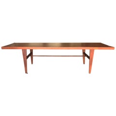 20th Century Brown Danish Teakwood Coffee Table, Large Scandinavian Side Table