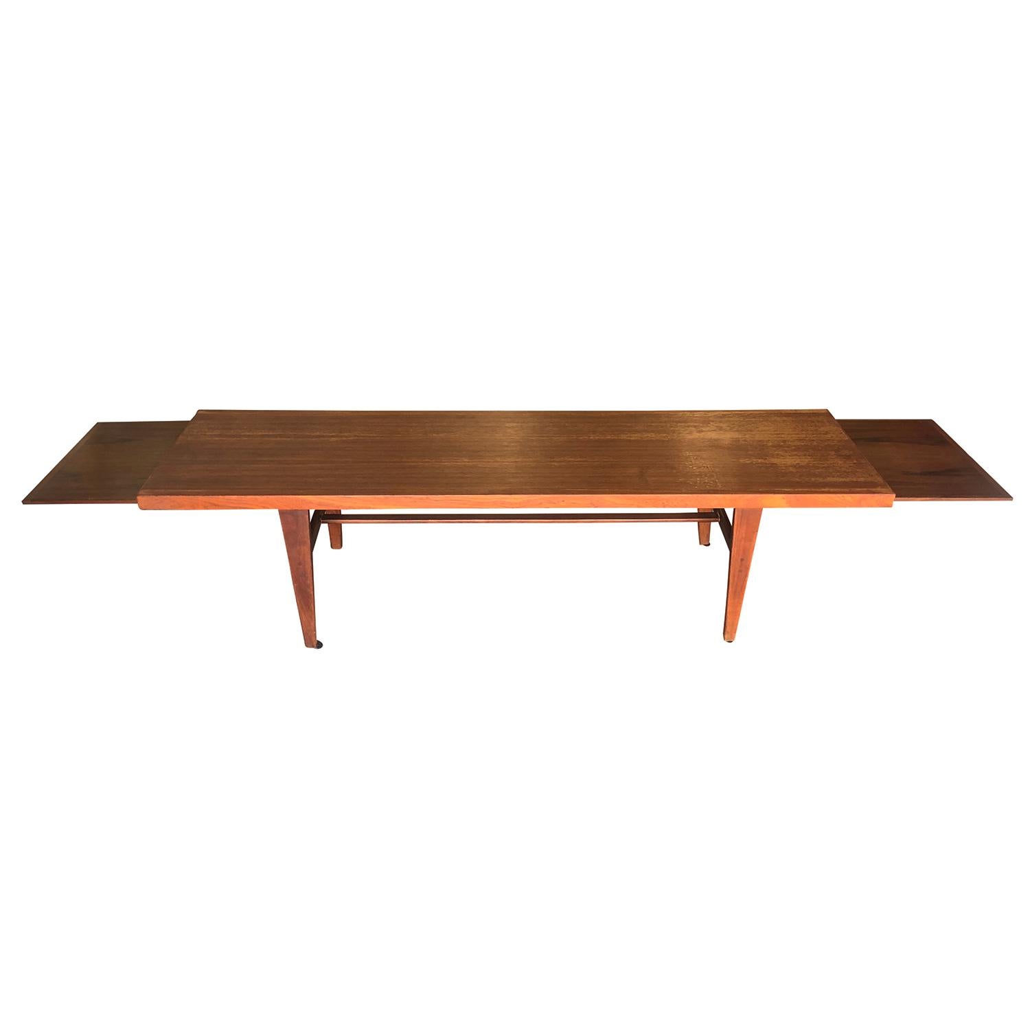 Mid-Century Modern 20th Century Danish Teak Coffee Table - Large Vintage Scandinavian Side Table For Sale