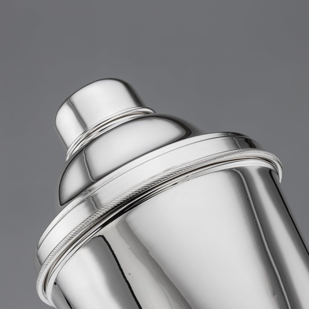 Großer versilberter Cocktailshaker des 20. Jahrhunderts von Dunhill aus London im Angebot 3