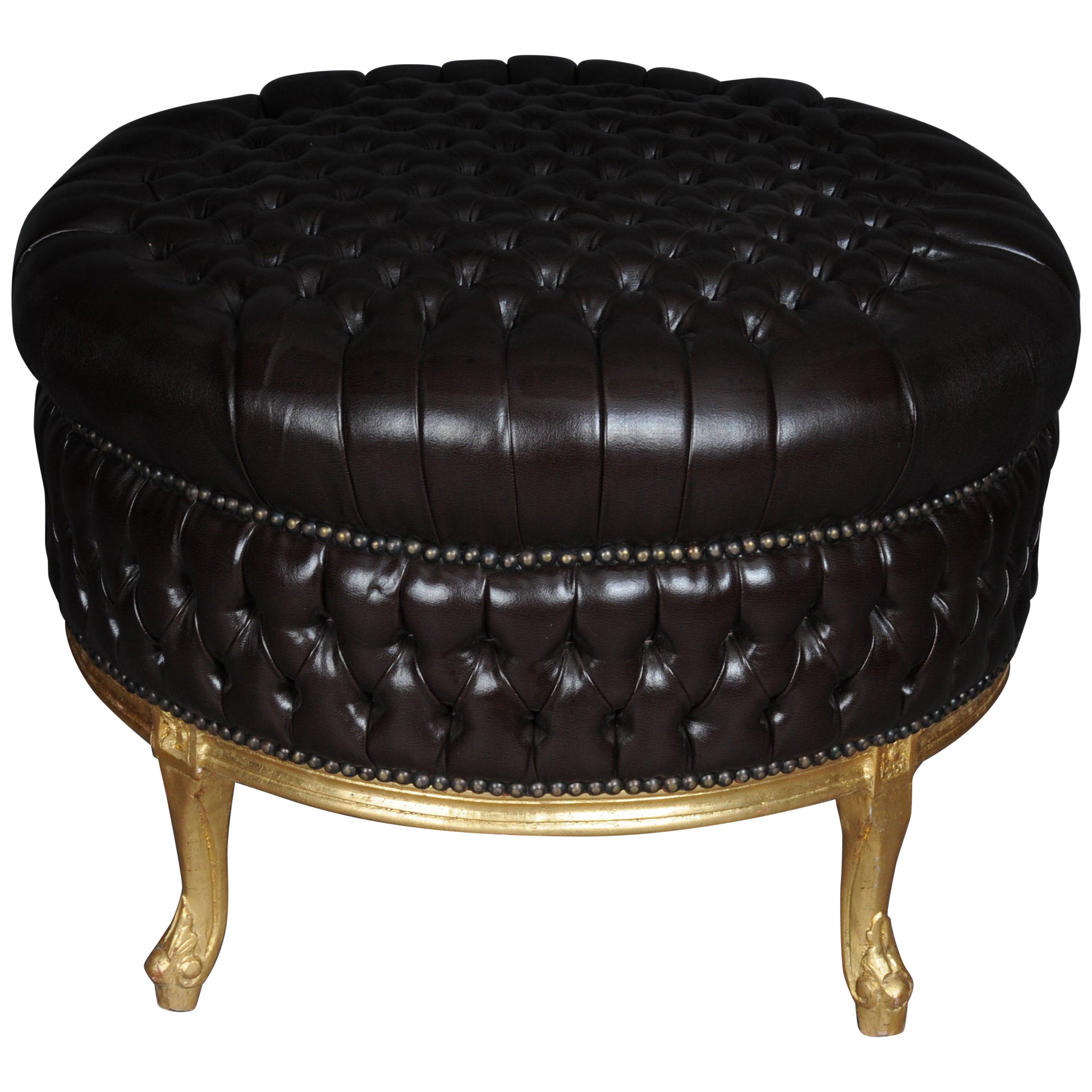 Taburete/Banco Grande Siglo XX, Aspecto Chesterfield en venta