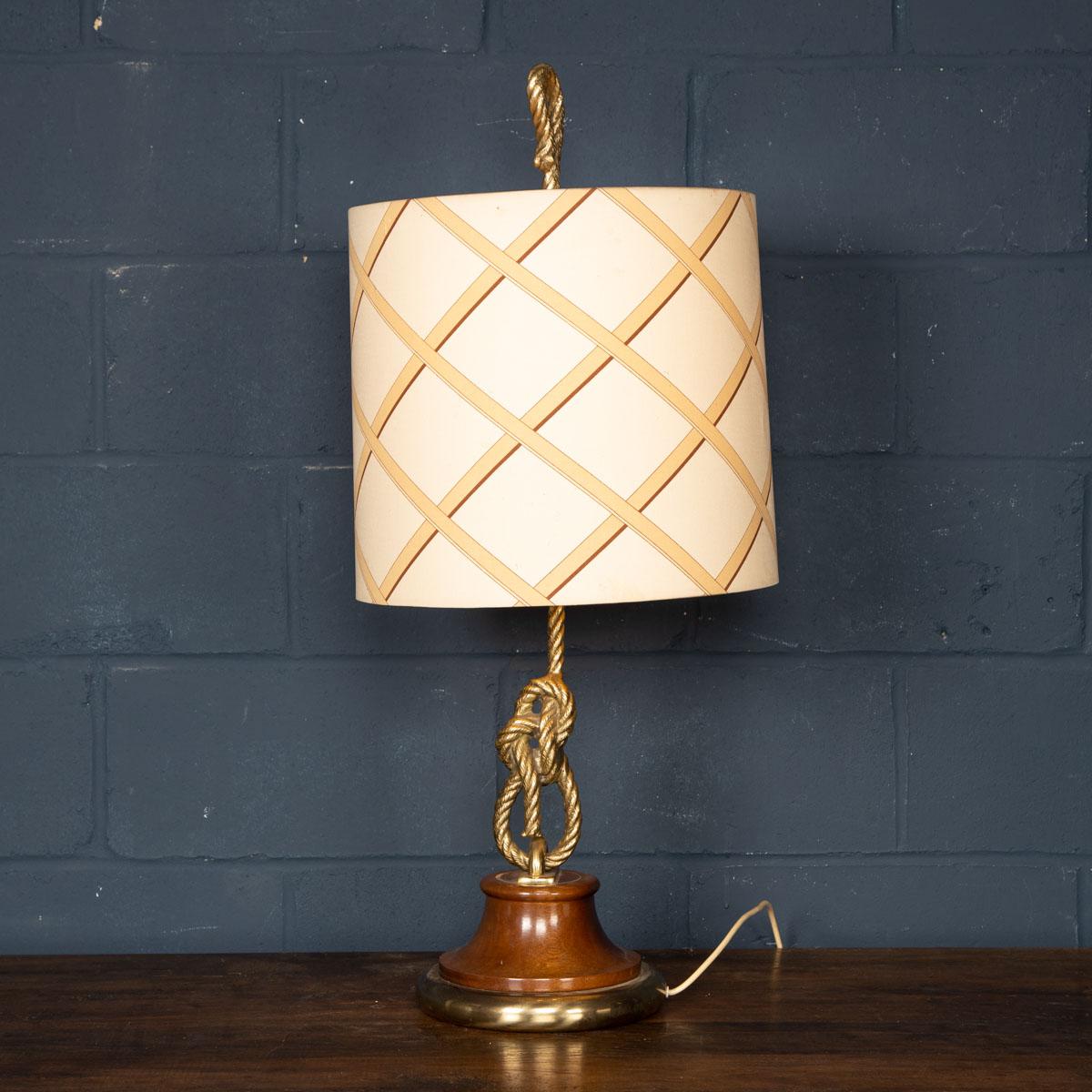 A very stylish table lamp with the original period shade. The rope motif was typical of Gucci homeware and it is increasingly rare to find them with the lamp shade as it would have been sold in the latter quarter of the 20th century. A wonderful