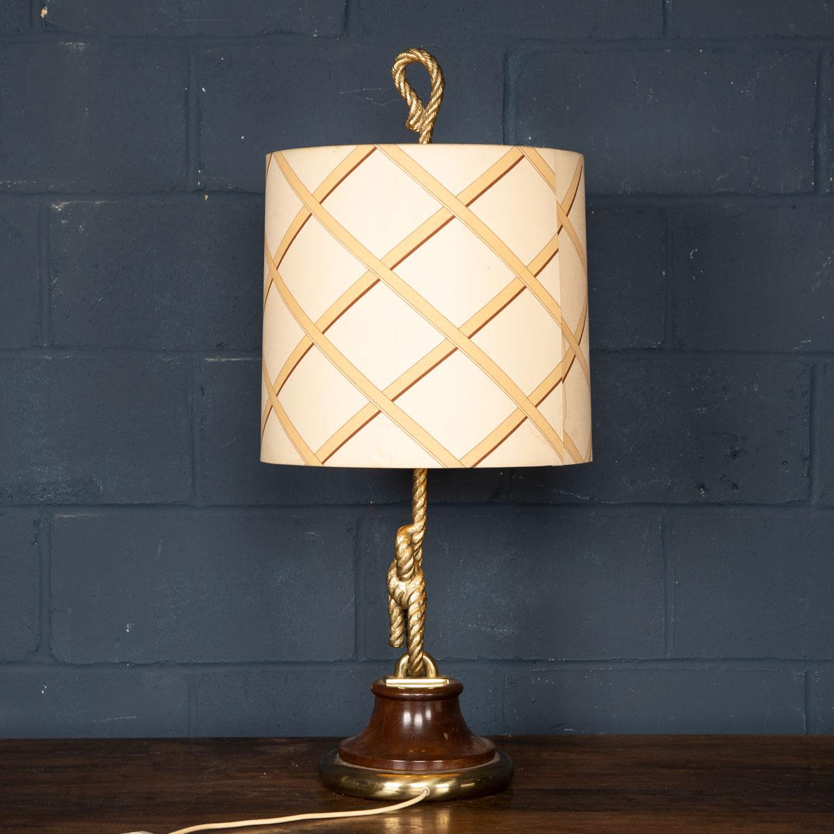Unknown 20th Century Large Table Lamp with Original Shade Attributable to Gucci, c.1980 For Sale