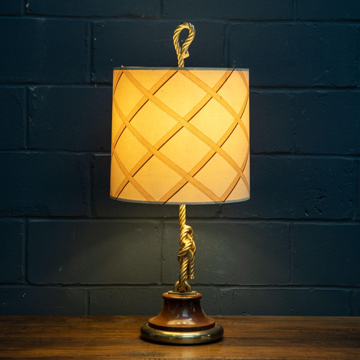 Fabric 20th Century Large Table Lamp with Original Shade Attributable to Gucci, c.1980 For Sale