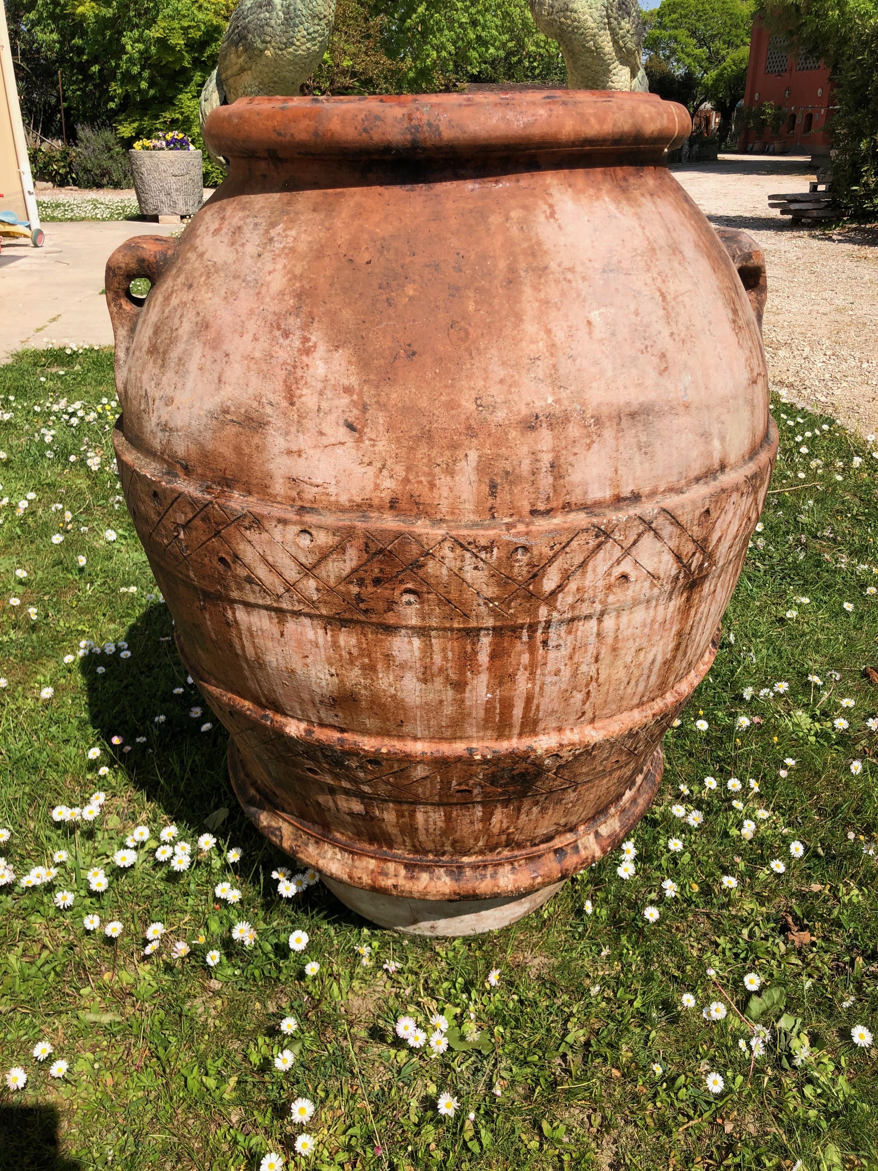 Other 20th Century Large Terracotta Jar Of Impruneta