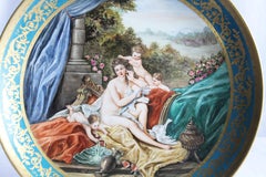 20th Century Large Vienna Charger, Porcelain Wall Plaque with Gilt Borders