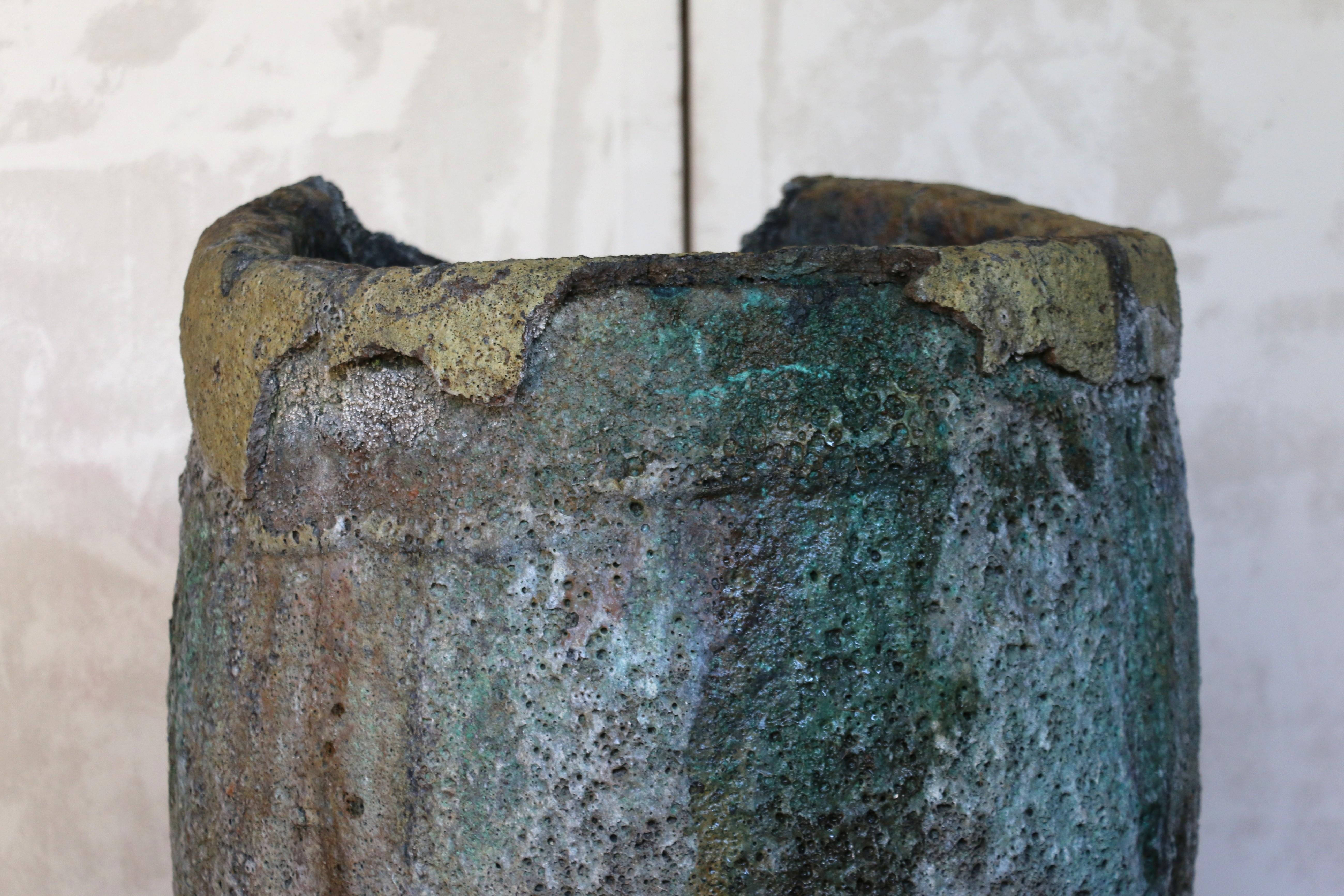 20th Century Large Vintage Foundry Crucible – Natural Lava Stone Form For Sale 6