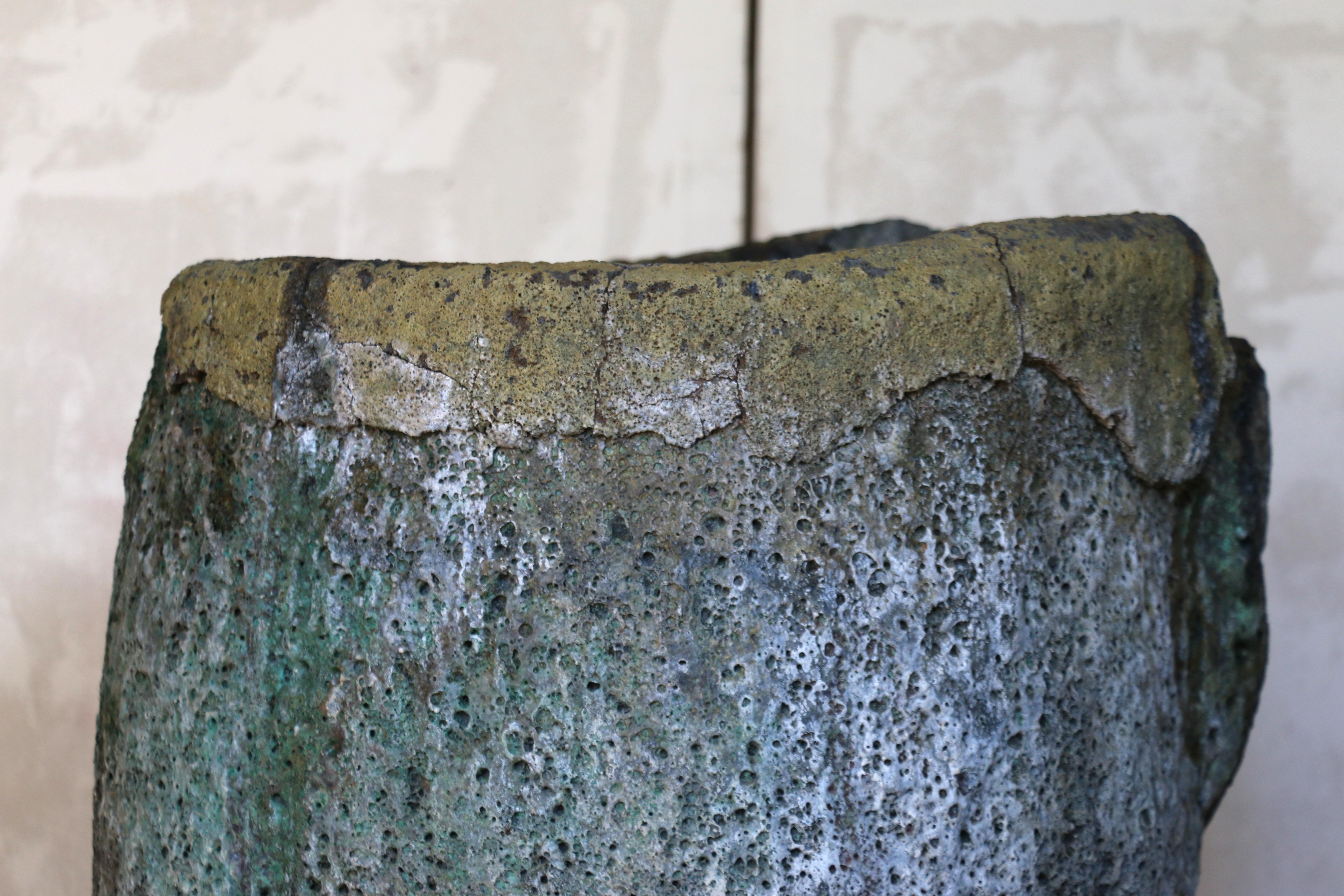 20th Century Large Vintage Foundry Crucible – Natural Lava Stone Form For Sale 10