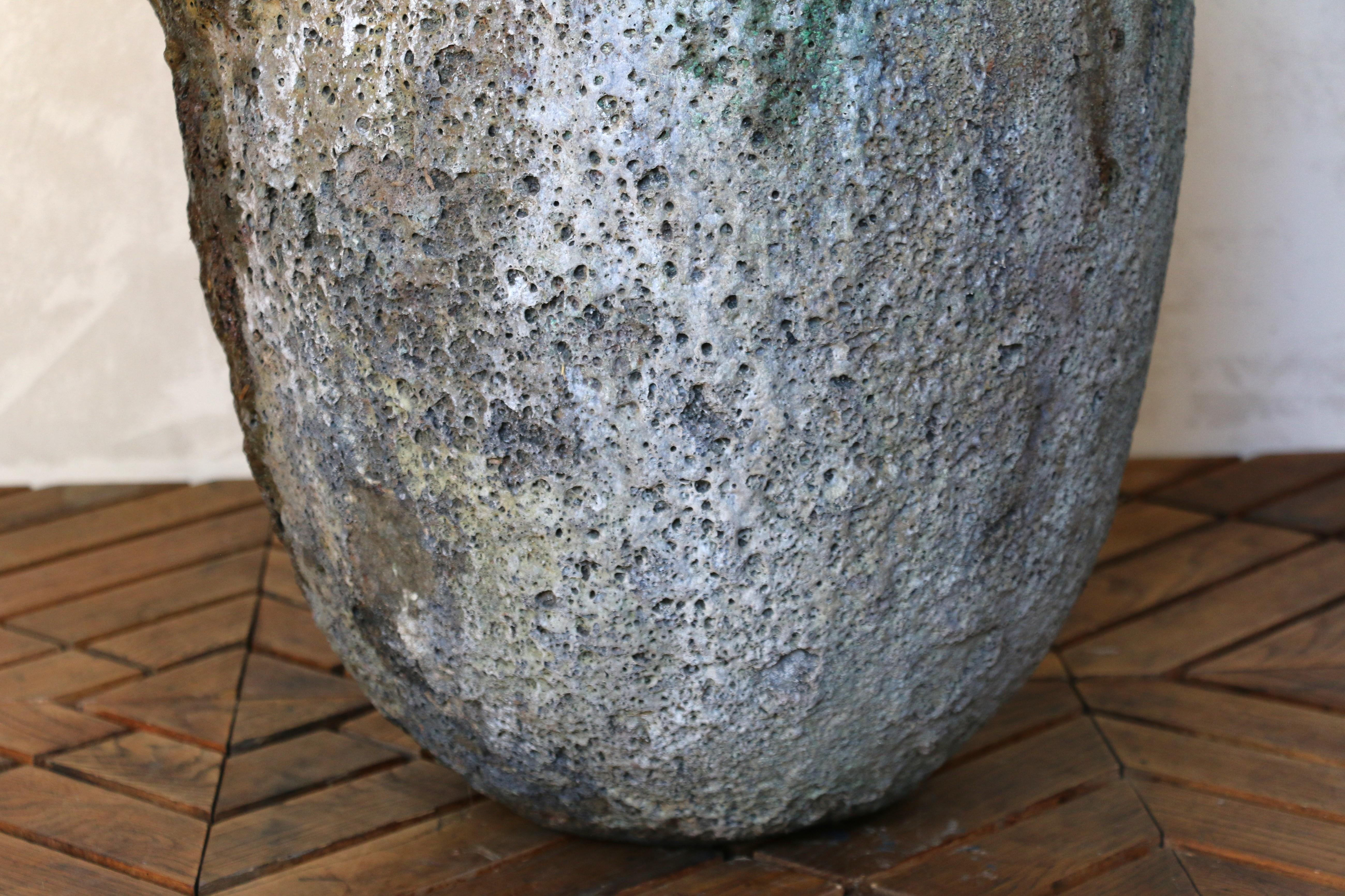 20th Century Large Vintage Foundry Crucible – Natural Lava Stone Form For Sale 11