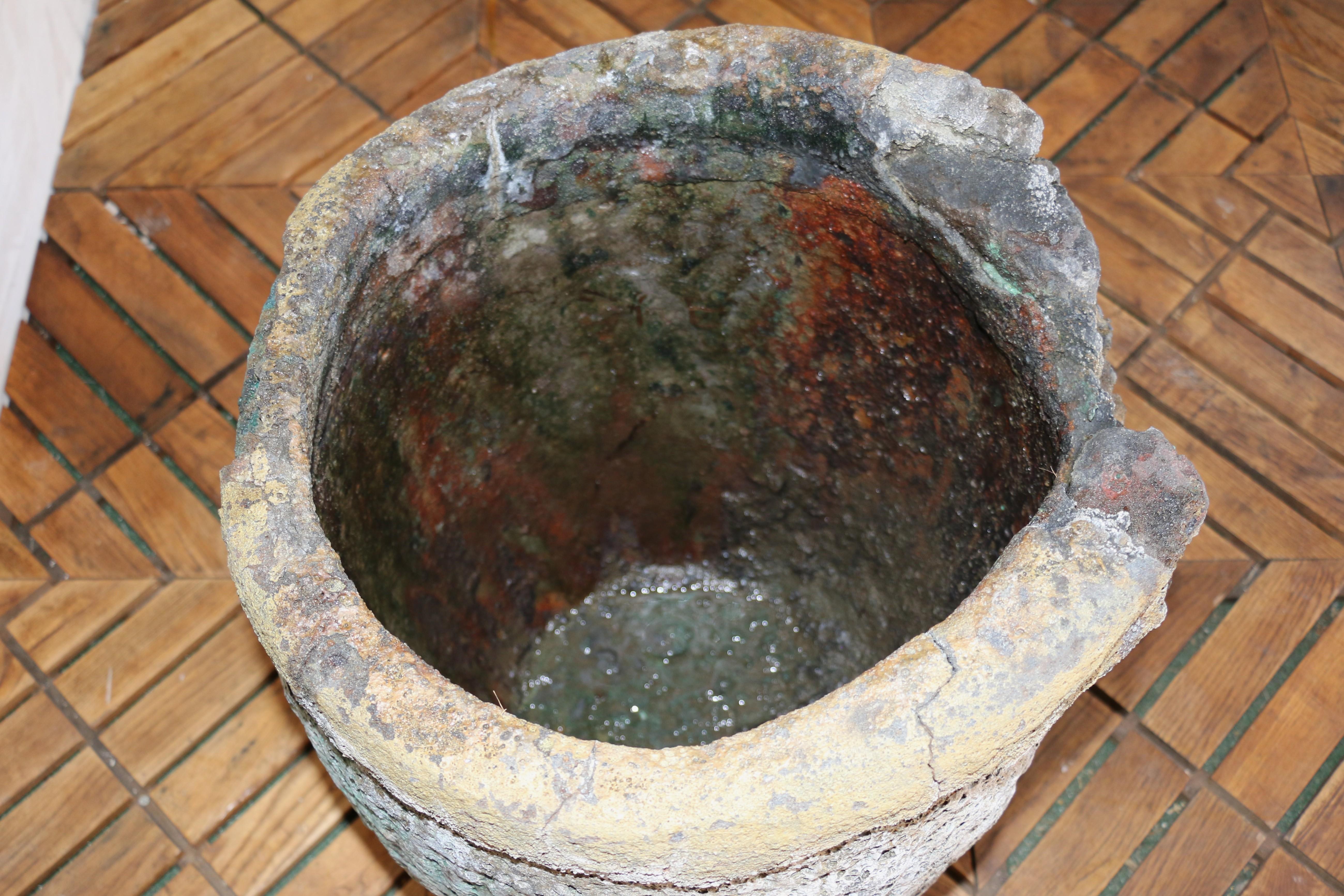 20th Century Large Vintage Foundry Crucible – Natural Lava Stone Form For Sale 12