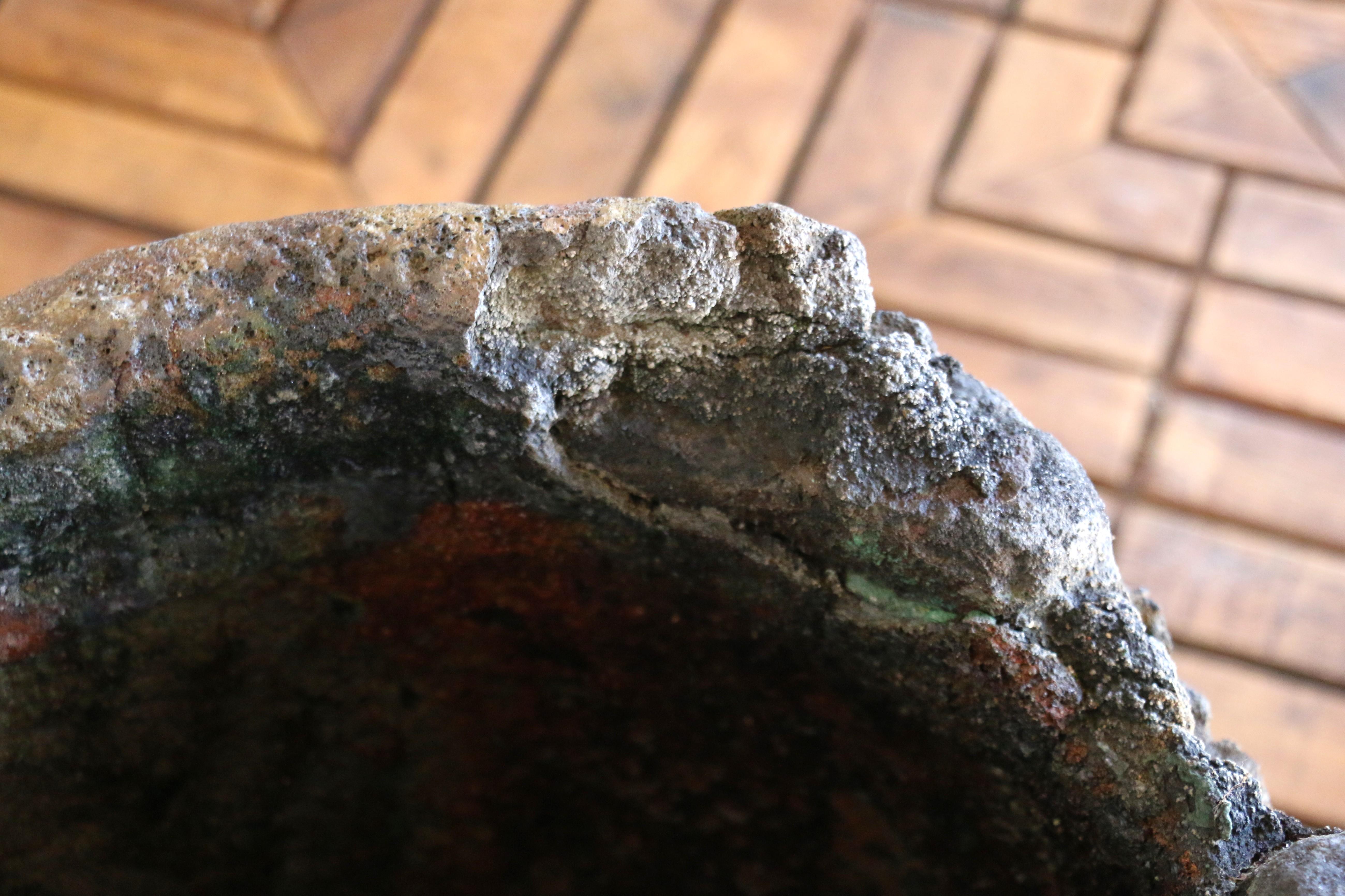 20th Century Large Vintage Foundry Crucible – Natural Lava Stone Form For Sale 13