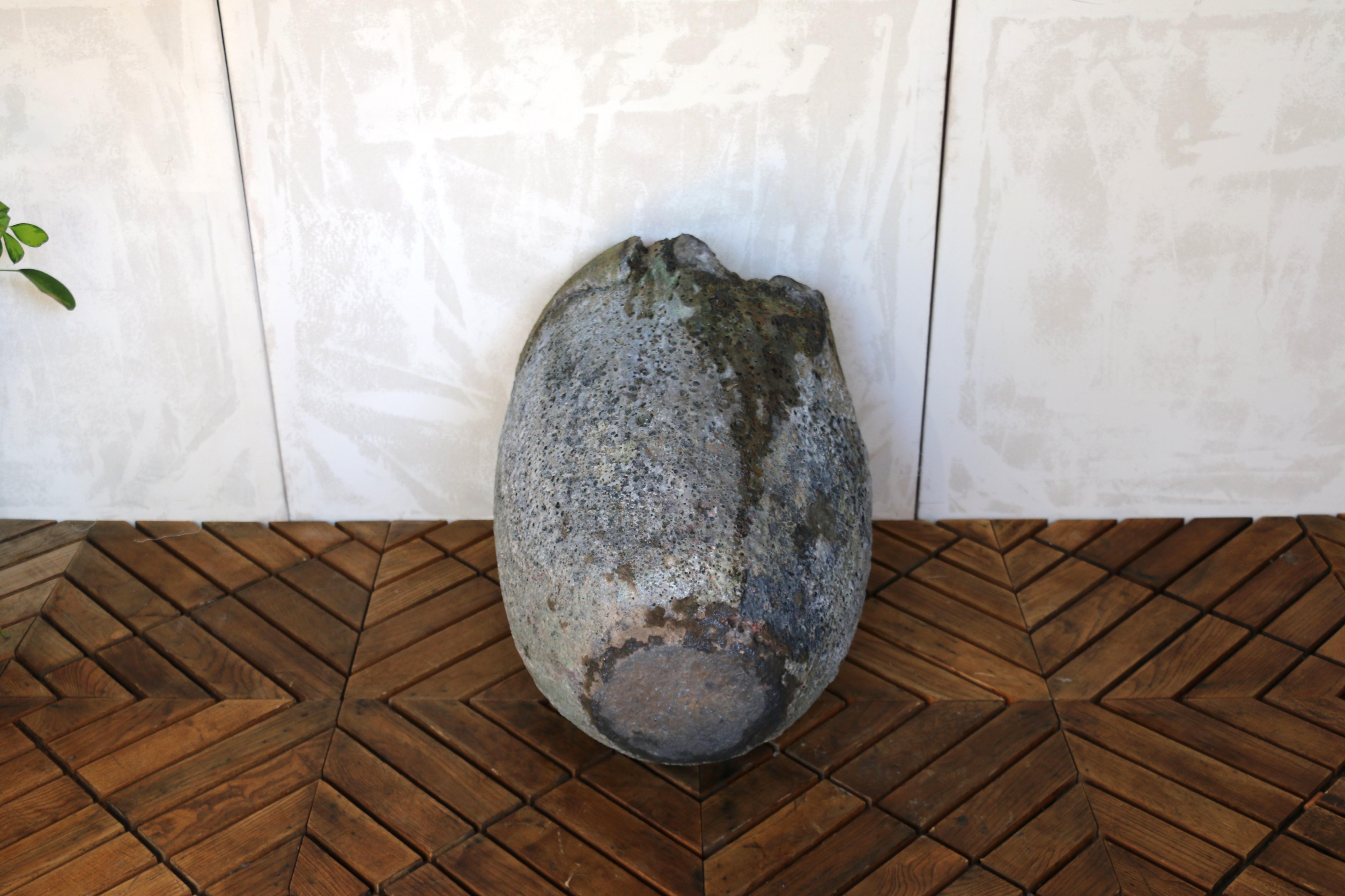 20th Century Large Vintage Foundry Crucible – Natural Lava Stone Form For Sale 14