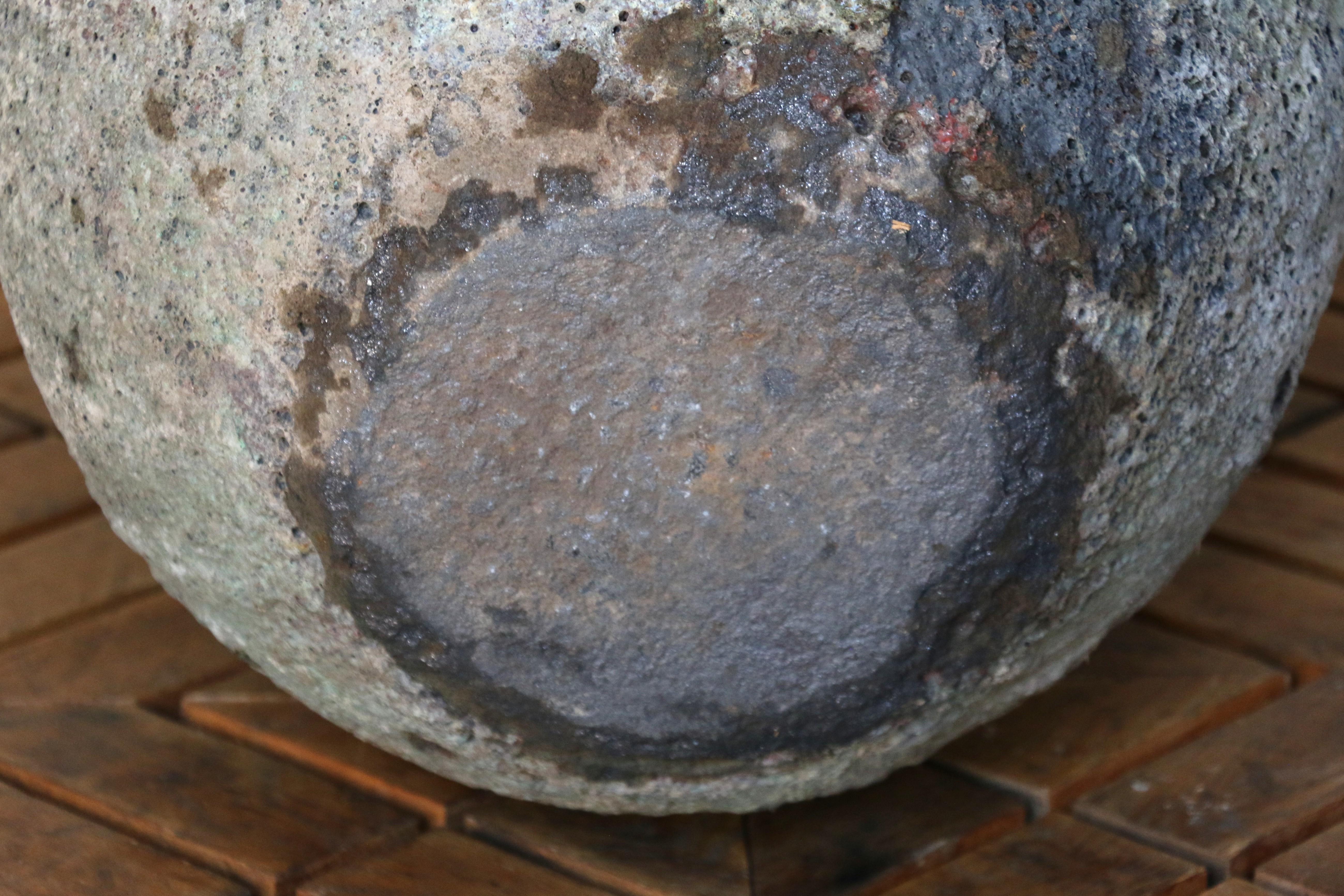 20th Century Large Vintage Foundry Crucible – Natural Lava Stone Form For Sale 15