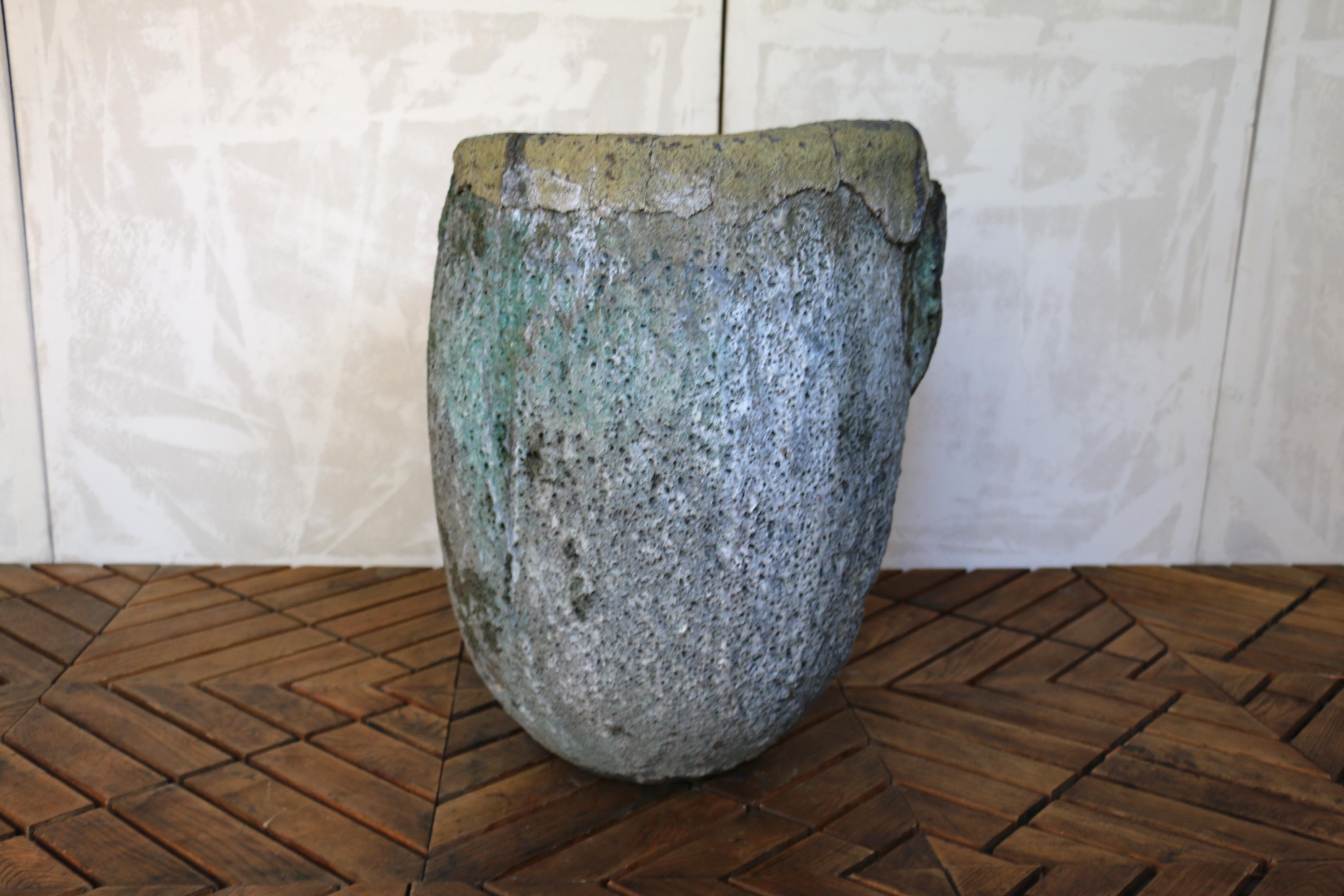 20th Century Large Vintage Foundry Crucible – Natural Lava Stone Form For Sale 2