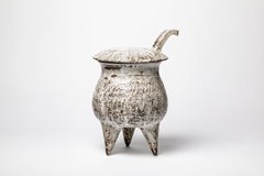 Grande portagioie in ceramica bianca del XX secolo di Hofmann Vallauris