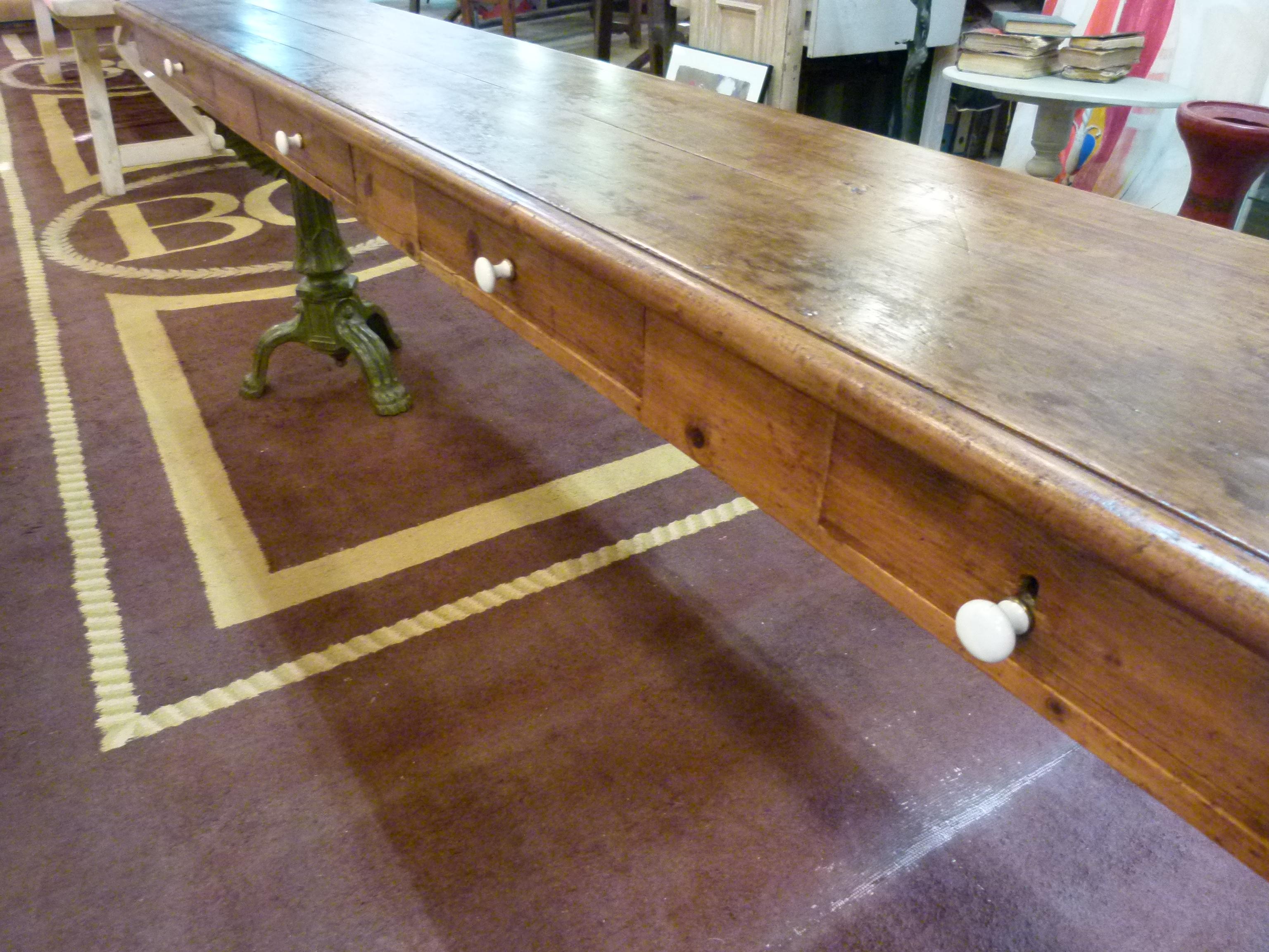 20th Century Large Wooden Work Table In Good Condition In Vulpellac, Girona