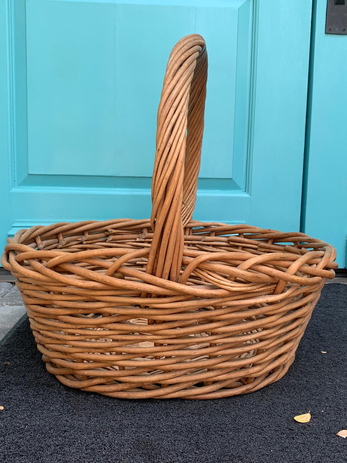 20th century large woven basket.