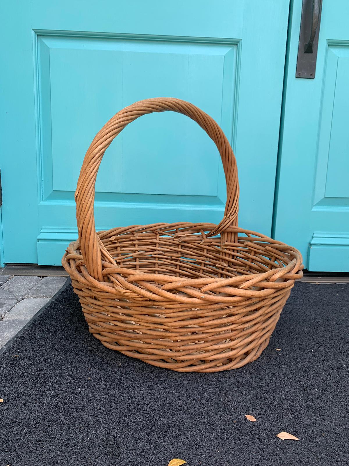 20th Century Large Woven Basket For Sale 1