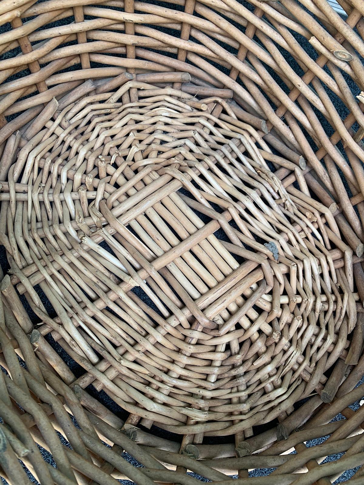 20th Century Large Woven Basket For Sale 2