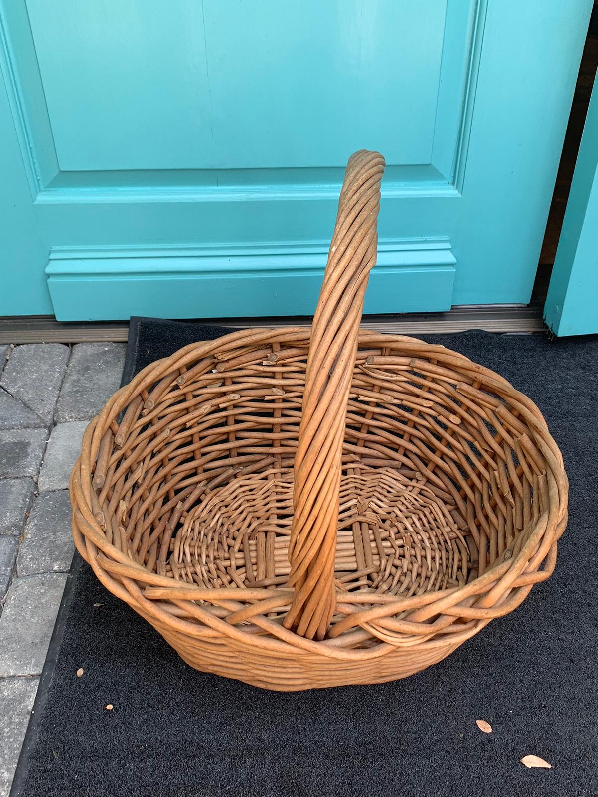 20th Century Large Woven Basket For Sale 5
