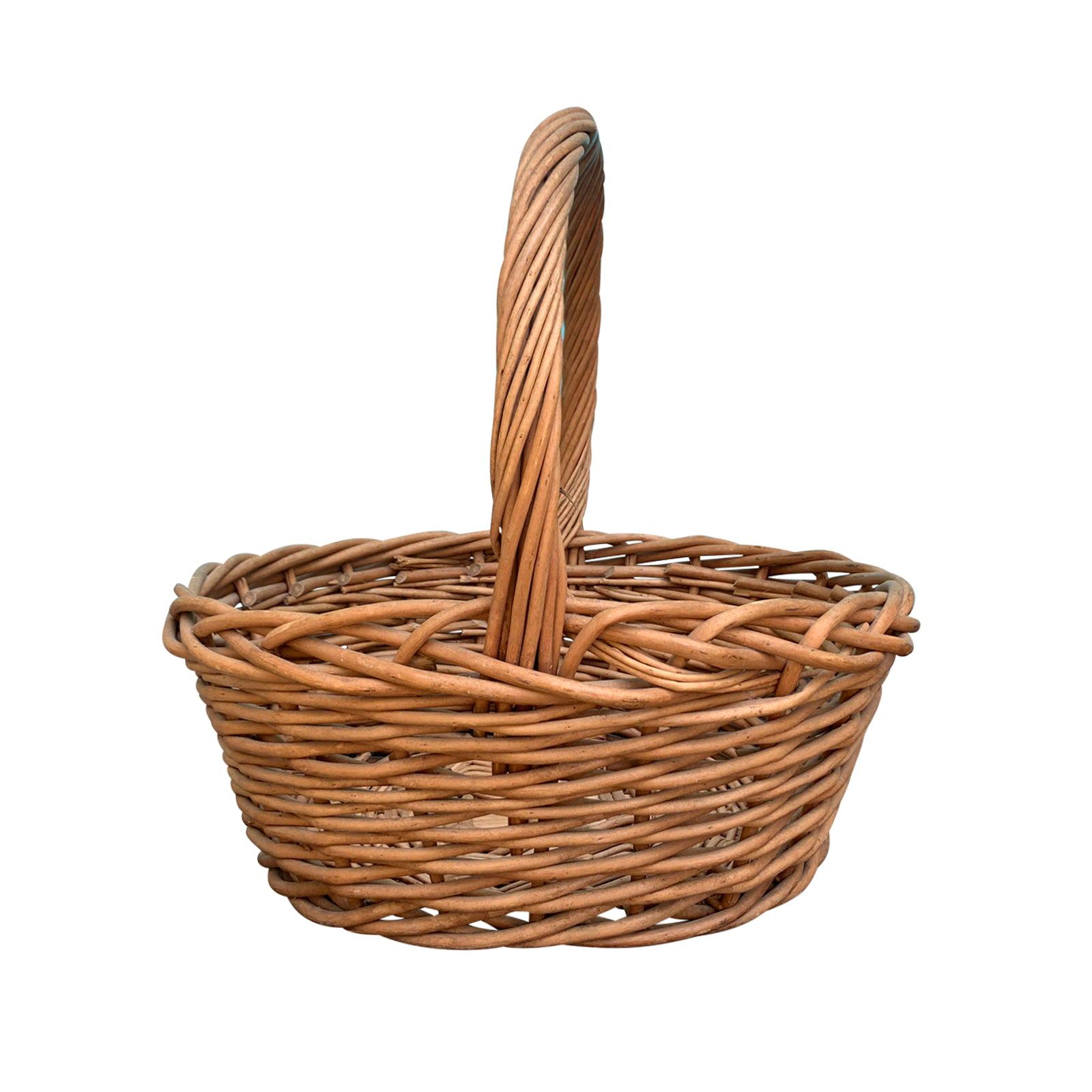 20th Century Large Woven Basket For Sale