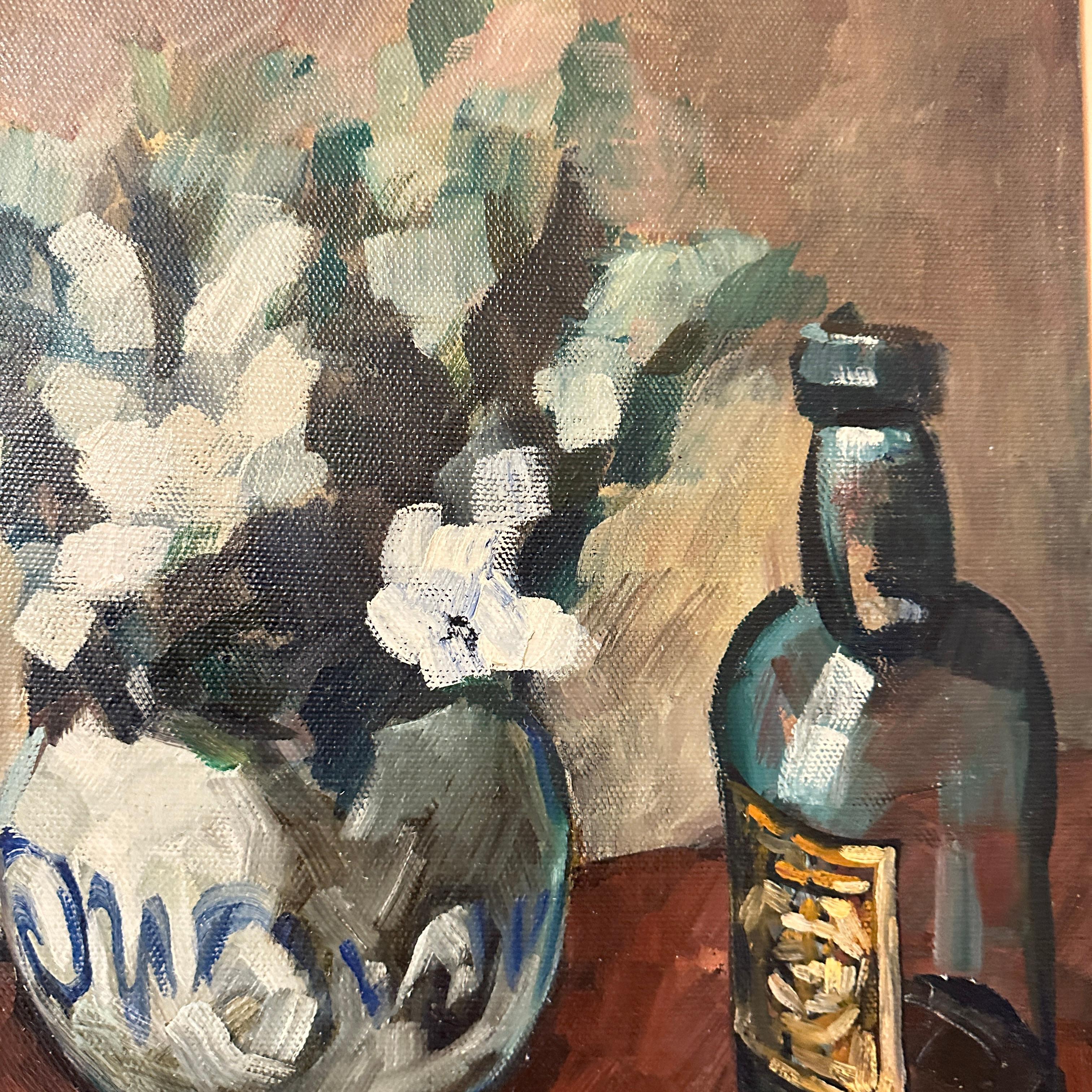 20th Century Late Impressionist Still-Life Oil Painting, Pavel Roucka, 1986 In Good Condition For Sale In Berlin, DE