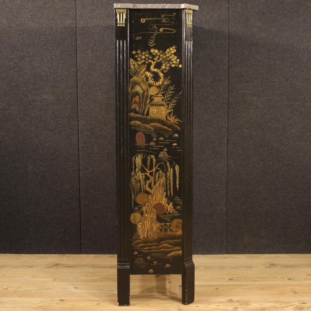 20th Century Lcquered Chinoiserie Wood with Marble Top French Secrétaire, 1920 5
