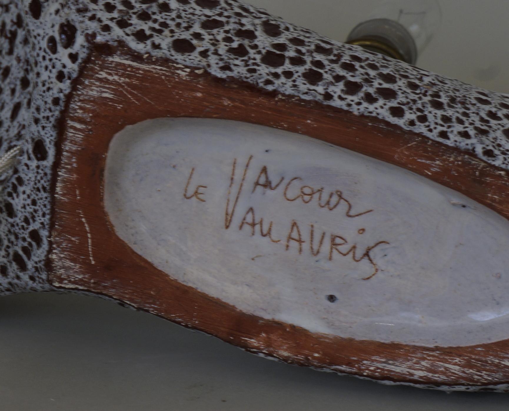 20th Century Le Vaucour Ceramic Table Lamp In Excellent Condition For Sale In Paris, FR