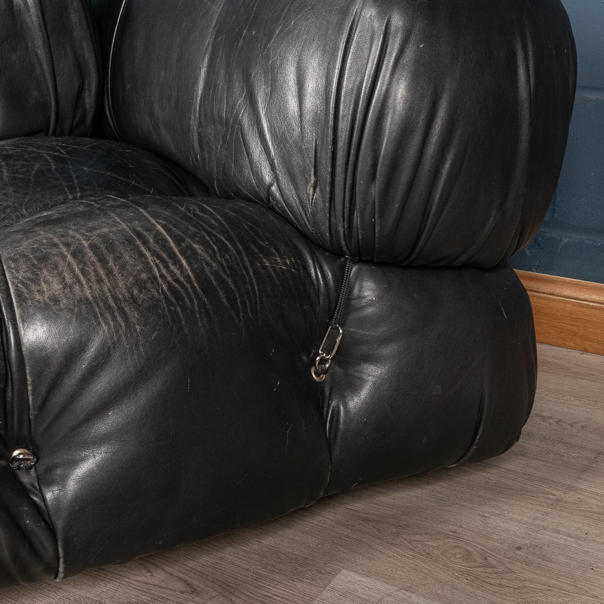 20th Century Leather Armchair & Footstool By Mario Bellini For B&B Italia 6