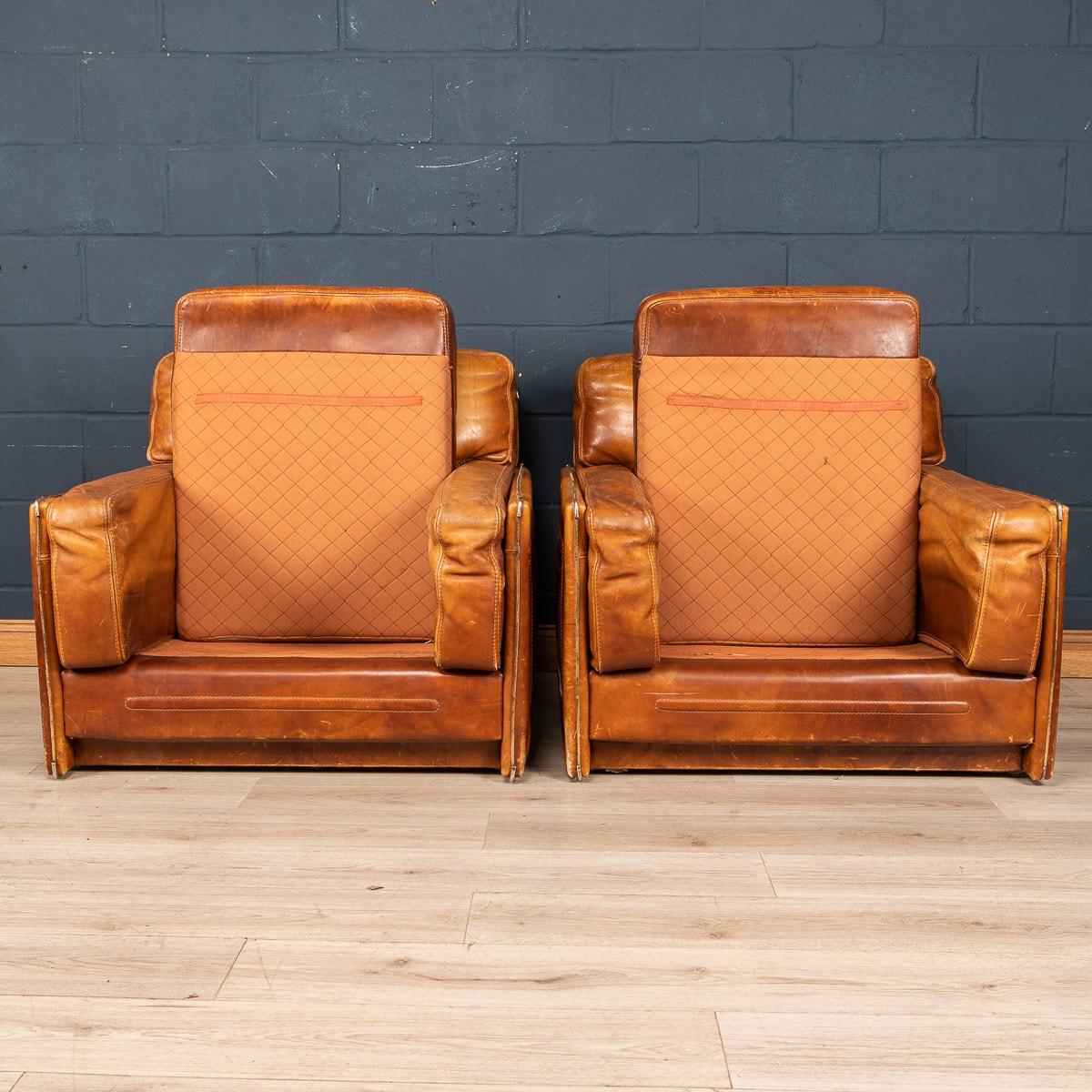 20th Century Leather Armchairs by Roche Bobois, France, circa 1970 2