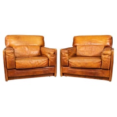 20th Century Leather Armchairs by Roche Bobois, France, circa 1970