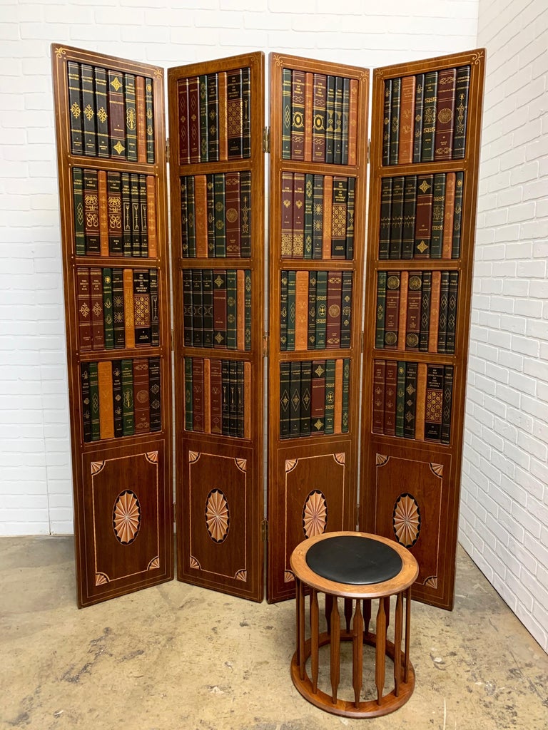 20th Century Leather Book Room Divider at 1stDibs