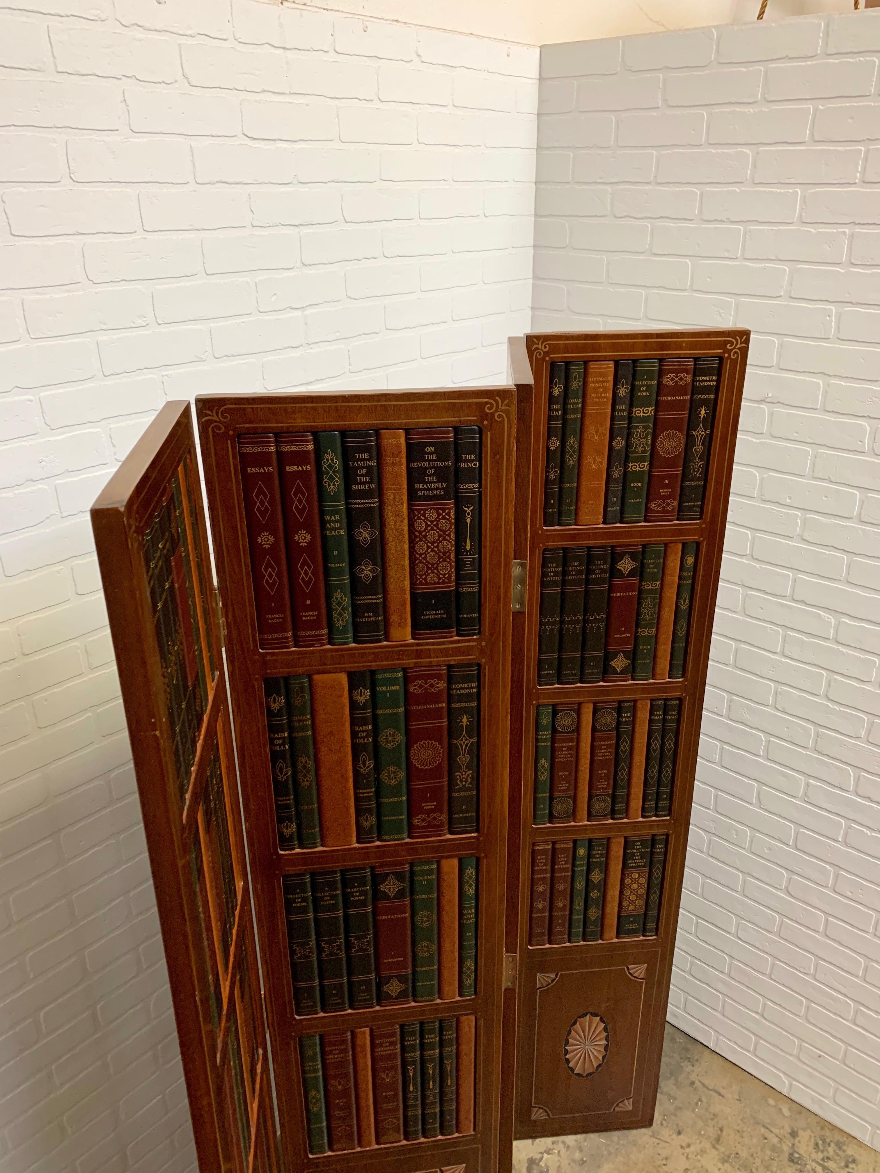 20th Century Leather Book Room Divider 4