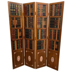 20th Century Leather Book Room Divider