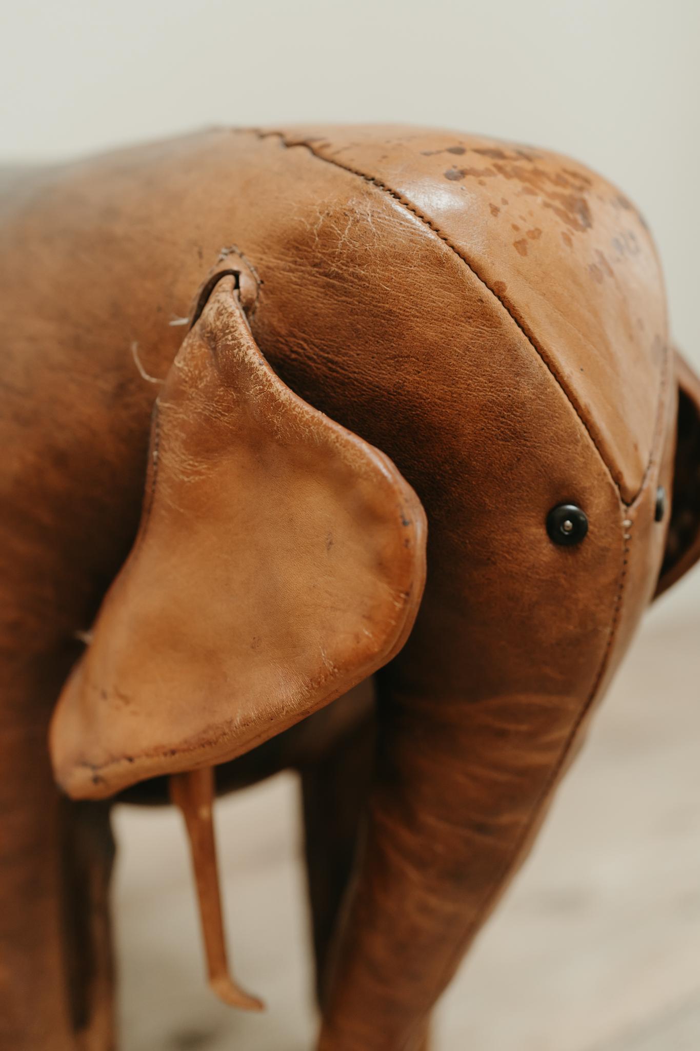 Spanish 20th century leather elephant Omersa pouf