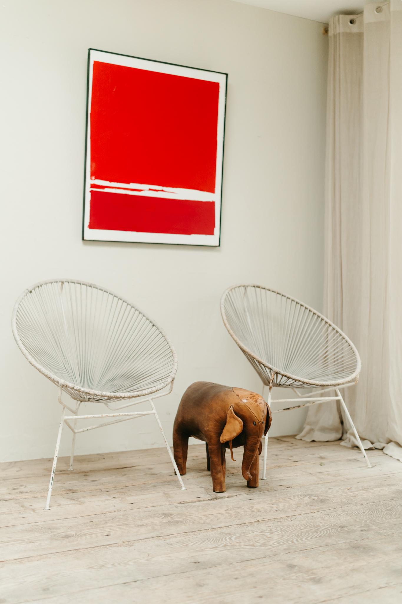 20th century leather elephant Omersa pouf 3
