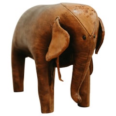 20th century leather elephant Omersa pouf