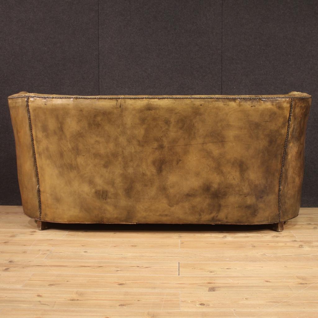 20th Century Leather English Chesterfield Sofa Couch, 1920 5