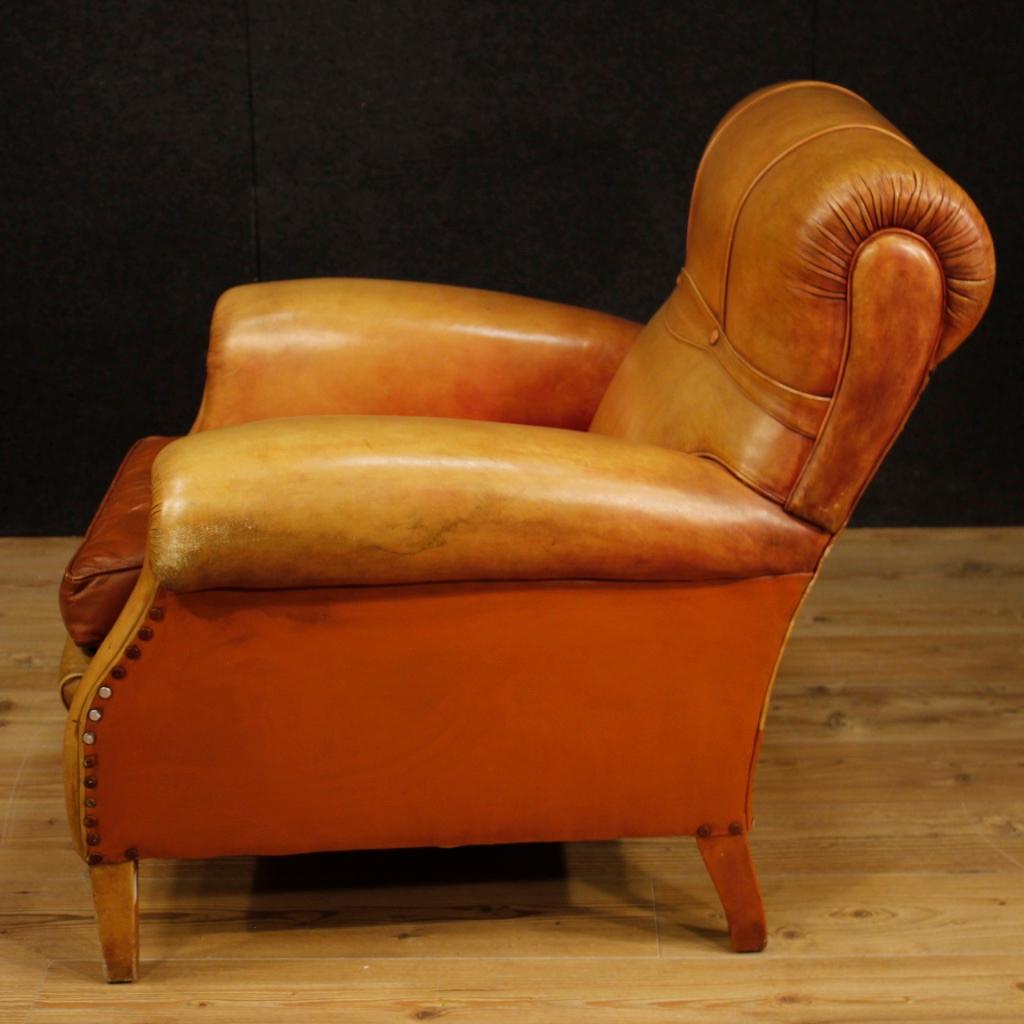 20th Century Leather Italian Armchair, 1950 7