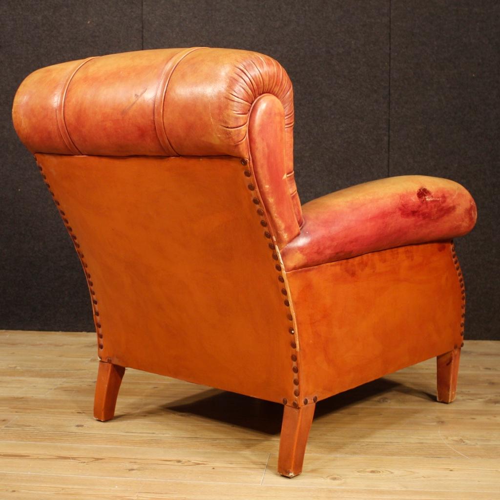 20th Century Leather Italian Armchair, 1950 3