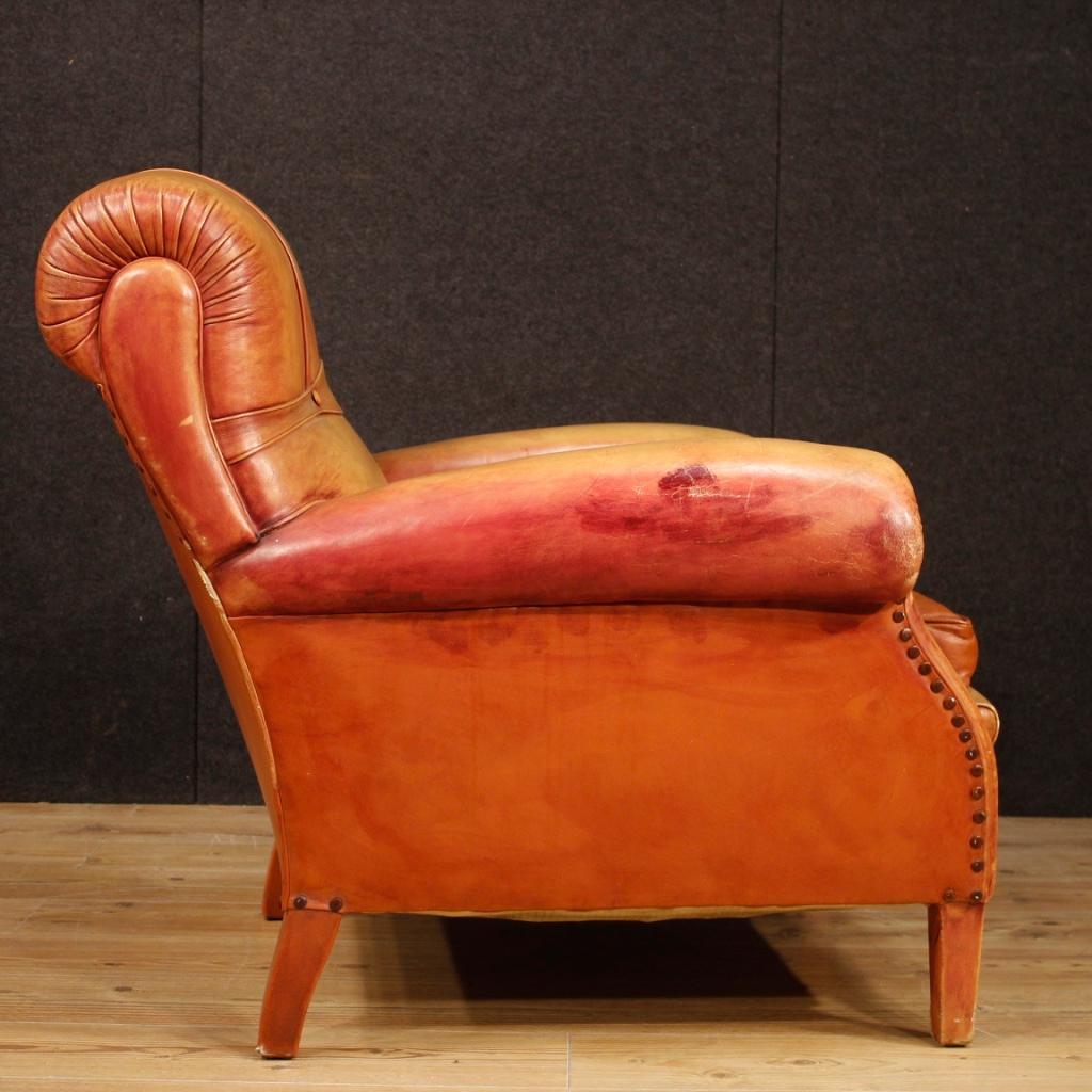 20th Century Leather Italian Armchair, 1950 4