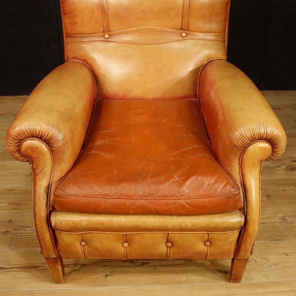 20th Century Leather Italian Armchair, 1950 5