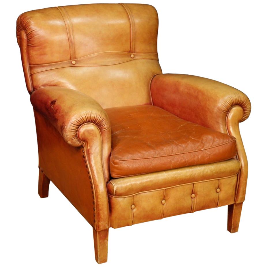 20th Century Leather Italian Armchair, 1950