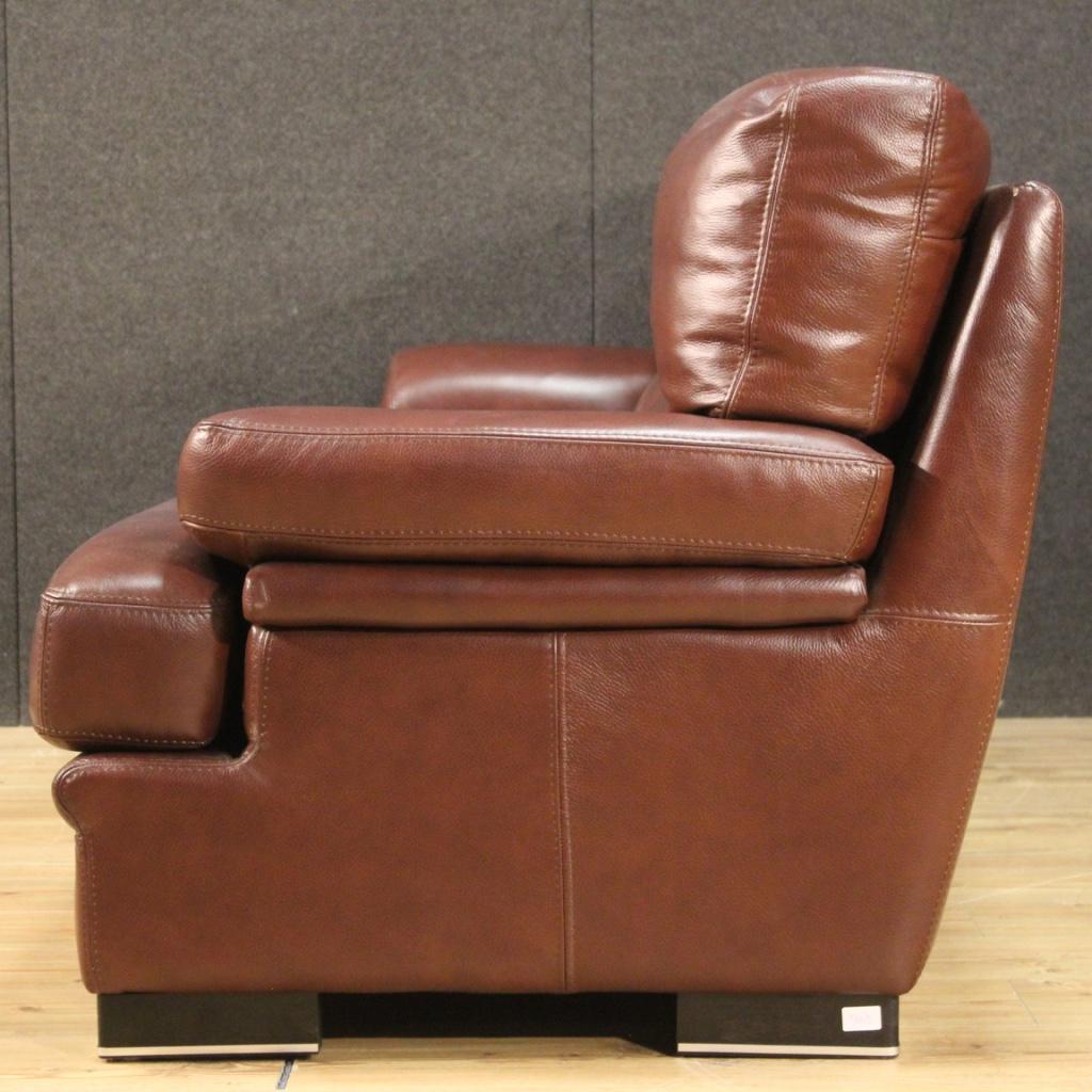 canapé moderne italien en cuir du 20e siècle, 1980 en vente 4
