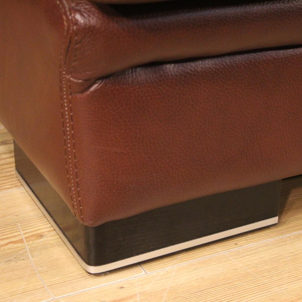Cuir canapé moderne italien en cuir du 20e siècle, 1980 en vente
