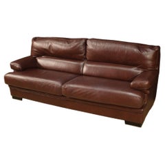 20th Century Leather Italian Modern Sofa, 1980