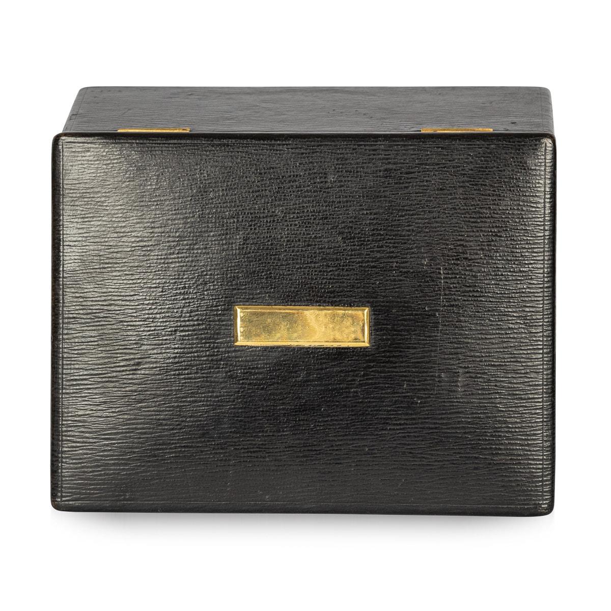 Brass 20th Century Leather Jewellery Box, c.1920 For Sale
