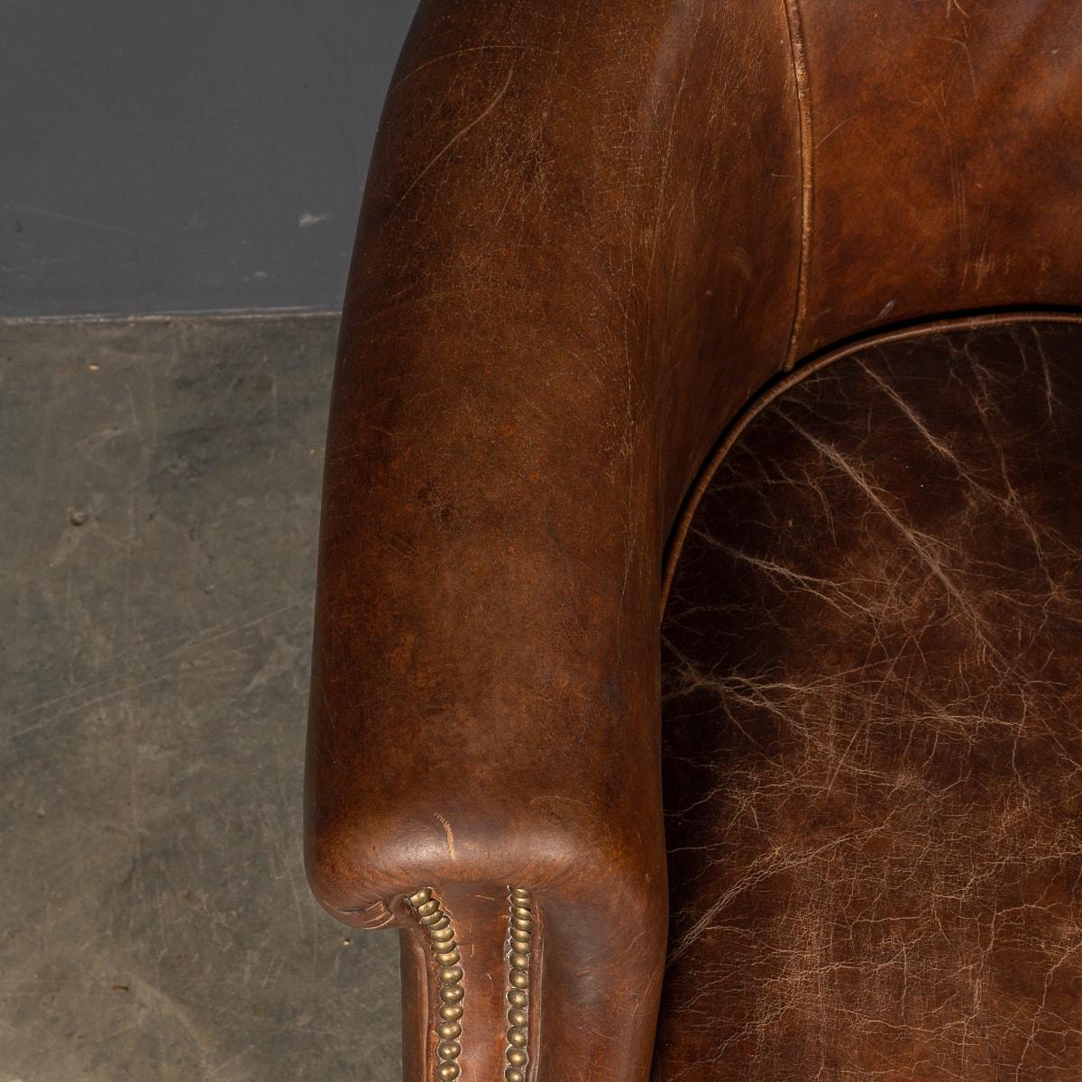 20th Century Leather Tub Chairs, c.1980 For Sale 6