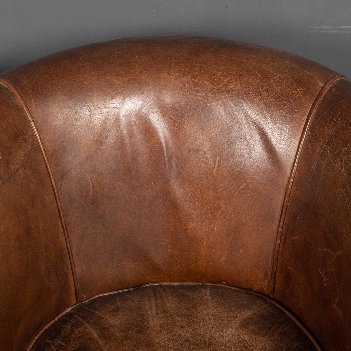 20th Century Leather Tub Chairs, c.1980 For Sale 8
