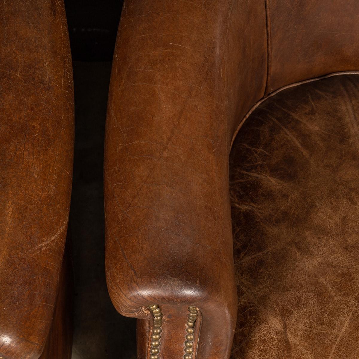 20th Century Leather Tub Chairs, c.1980 For Sale 10