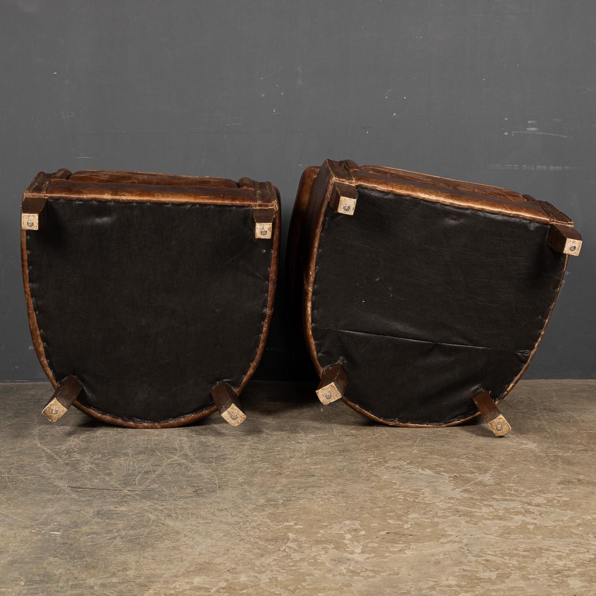 20th Century Leather Tub Chairs, c.1980 For Sale 3